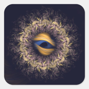 Fraktal Mandala Quadratischer Aufkleber