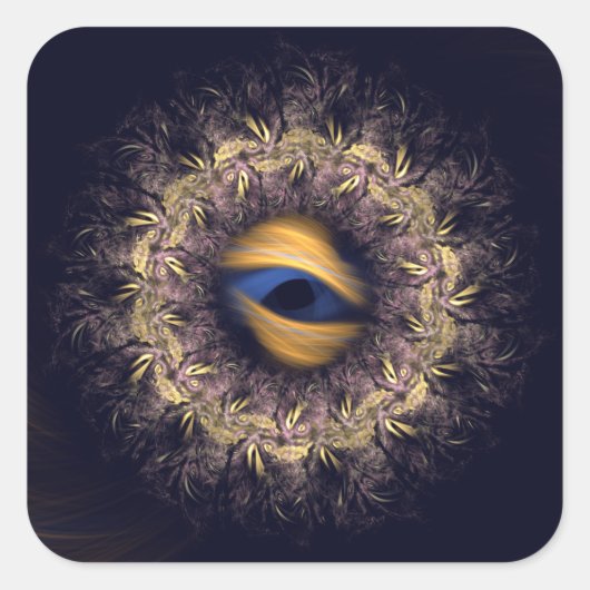 Fraktal Mandala Quadratischer Aufkleber (Vorderseite)