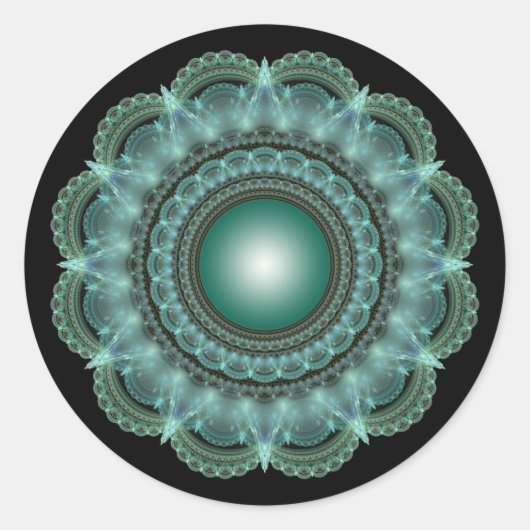 Fraktal-Mandala Runder Aufkleber (Vorderseite)
