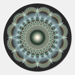 Fraktal-Mandala Runder Aufkleber