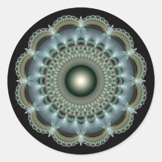 Fraktal-Mandala Runder Aufkleber