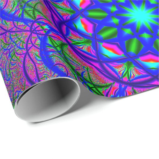 Fraktal-Mandalas | psychedelisch Geschenkpapier (Rolleneckpunkt)