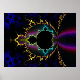 Fraktal Mandelbrot Electric Night Poster