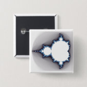 Fraktal Mandelbrot Knopf Button (Vorne & Hinten)