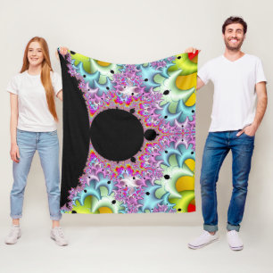 Fraktal Mandelbrot Mehrfarben Fleecedecke