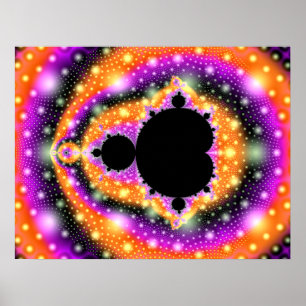 Fraktal Mandelbrot Orange Pink Poster