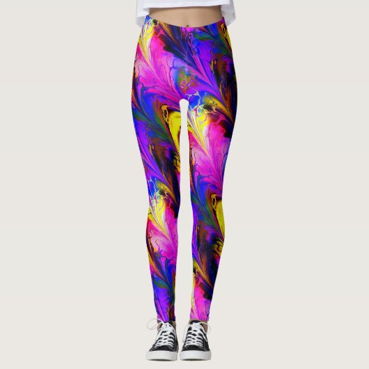 Fraktal Marble 7A Leggings (Vorderseite)