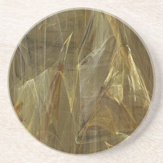 Fraktal Marble Grunge Series-13 - Gold Untersetzer (Vorne)