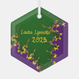 Fraktal Mardi Gras Tree Ornament Aus Glas
