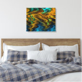 Fraktal Marmor 4-4 überzogene Canvas Leinwanddruck (Insitu (Schlafzimmer))