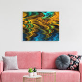 Fraktal Marmor 4-4 überzogene Canvas Leinwanddruck (Insitu (Wohnzimmer))