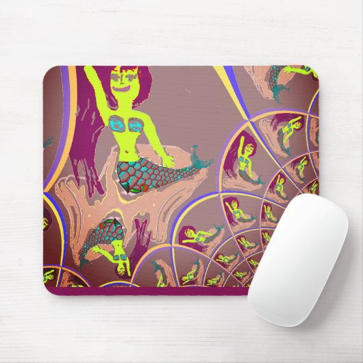 Fraktal Mermaid Fantasy Mouse Pad Mousepad (Mit Mouse)