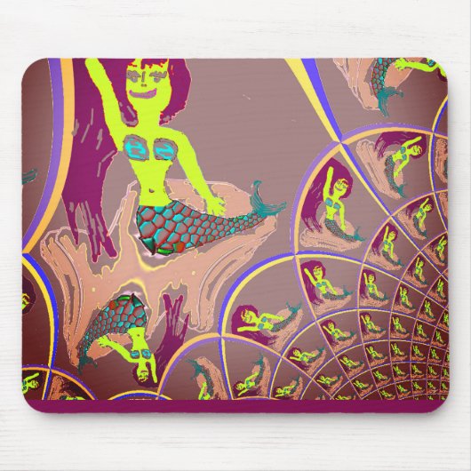 Fraktal Mermaid Fantasy Mouse Pad Mousepad (Vorne)