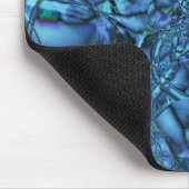 Fraktal mit Blau-Grau- und Grün-geometrischen Form Mousepad (Ecke)