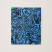 Fraktal mit Blau-Grau- und Grün-geometrischen Form Puzzle (Vertikal)