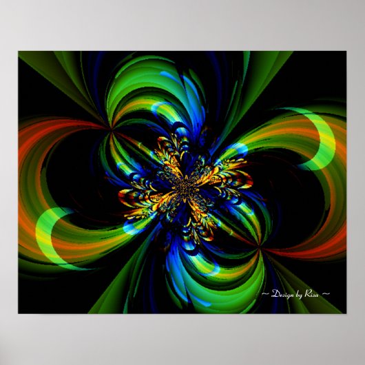 Fraktal mit gestrichenem Flow Poster (Vorne)