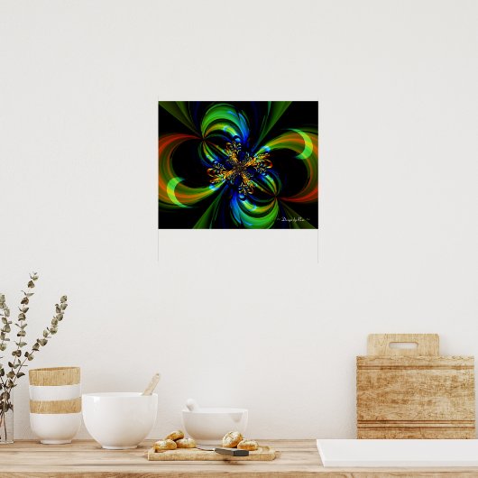 Fraktal mit gestrichenem Flow Poster (Küche)