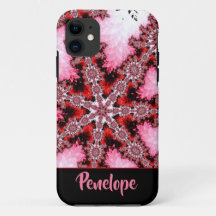 Fraktal mit roter und rosa Sternexplosion Abstrakt