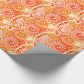 Fraktal mit wirlem Muster, Korallenorangefarben Geschenkpapier (Ecke)