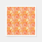 Fraktal mit wirlem Muster, Korallenorangefarben Serviette (Vorderseite)