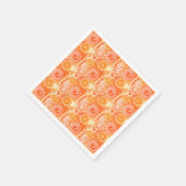 Fraktal mit wirlem Muster, Korallenorangefarben Serviette (Ecke)