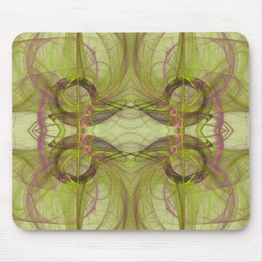 Fraktal Mousepad (grün und rosa) (Vorne)