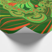 ~ Fraktal Muster Green Yellow ~ Geschenkpapier (Ecke)