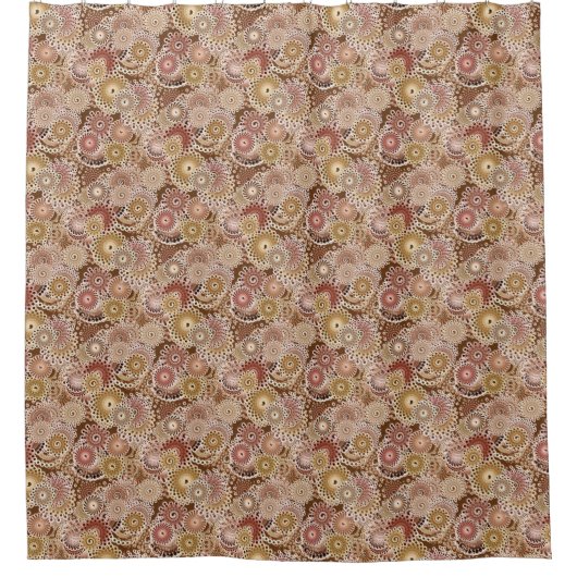 Fraktal Muster wirbeln, braun, Tan und Beige Duschvorhang (Vorderseite)