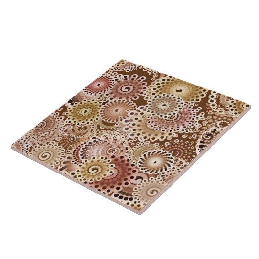 Fraktal Muster wirbeln, braun, Tan und Beige Fliese (Seite)