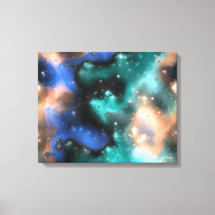 Fraktal Nebulae 2 überzogene Canvas Leinwanddruck
