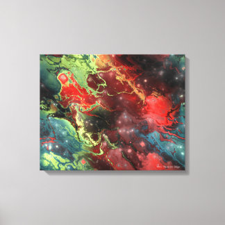 Fraktal Nebulae 3 überzogene Canvas Leinwanddruck