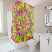 Fraktal Neon Rainbow Duschvorhang (Beispiel)