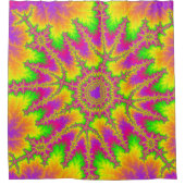 Fraktal Neon Rainbow Duschvorhang (Vorderseite)