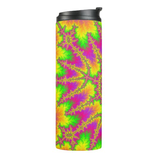 Fraktal Neon Rainbow Thermosbecher (Nach links gedreht)