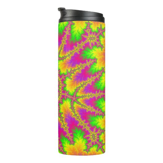 Fraktal Neon Rainbow Thermosbecher (Nach rechts gedreht)