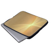 Fraktal-Orangengold Laptopschutzhülle (Vorne Knopf)
