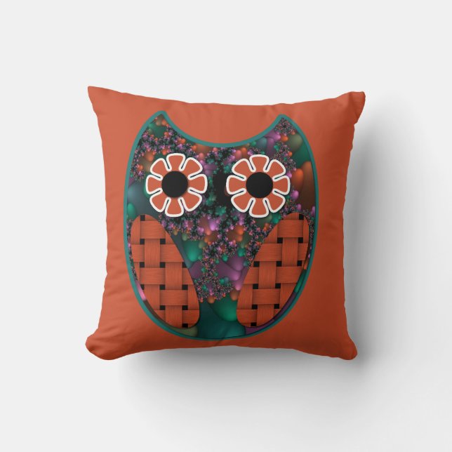 Fraktal Owl Kissen (Vorderseite)