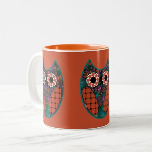 Fraktal Owl Tasse (Vorderseite Links)