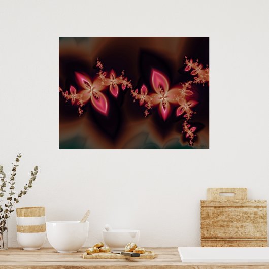 Fraktal Padparadscha Poster (Küche)