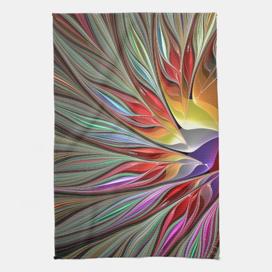 Fraktal-Paradiesvogel Geschirrtuch (Vertikal)