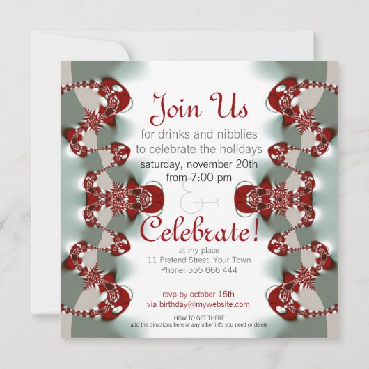 Fraktal Party Einladung (Rückseite)