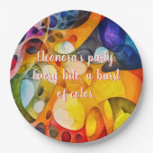 Fraktal Party fröhliches Chaos 9" Runde Pappteller (Vorderseite)