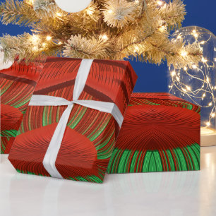 ~ Fraktal Pattern Red Green ~ Weihnachten ~ Geschenkpapier