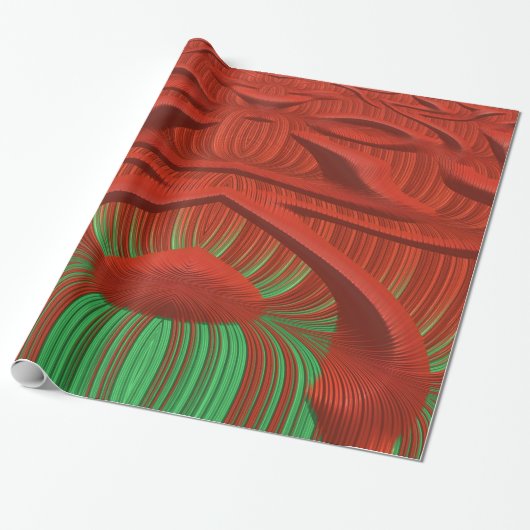 ~ Fraktal Pattern Red Green ~ Weihnachten ~ Geschenkpapier (Ungerollt)