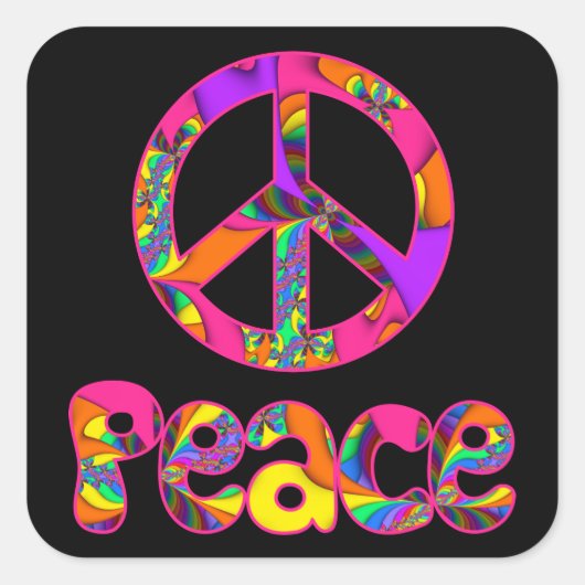 Fraktal Peace Color Me Bright Stickers (Vorderseite)