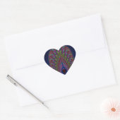 Fraktal Peacock Heart Herz-Aufkleber (Umschlag)