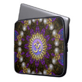 Fraktal Pearls Golden OM Notebook-Notebook-Rückenl Laptopschutzhülle (Vorderseite Links)