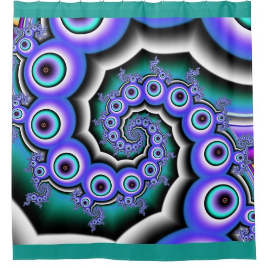 Fraktal Perlen Duschvorhang (Vorderseite)