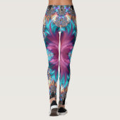 Fraktal Pink Rainbow Individuelle Name Leggings (Rückseite)