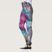 Fraktal Pink Rainbow Individuelle Name Leggings (Links)
